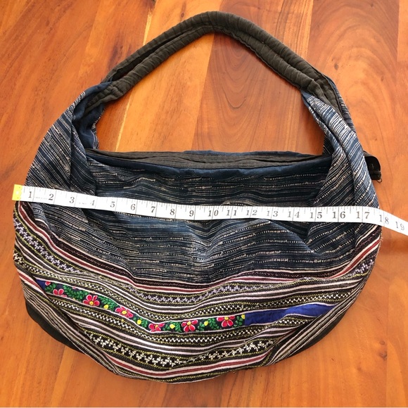 Vintage Multicolored Boho Hippie Festival Baggy Slouchy Roomy Shoulder Bag - Picture 10 of 13